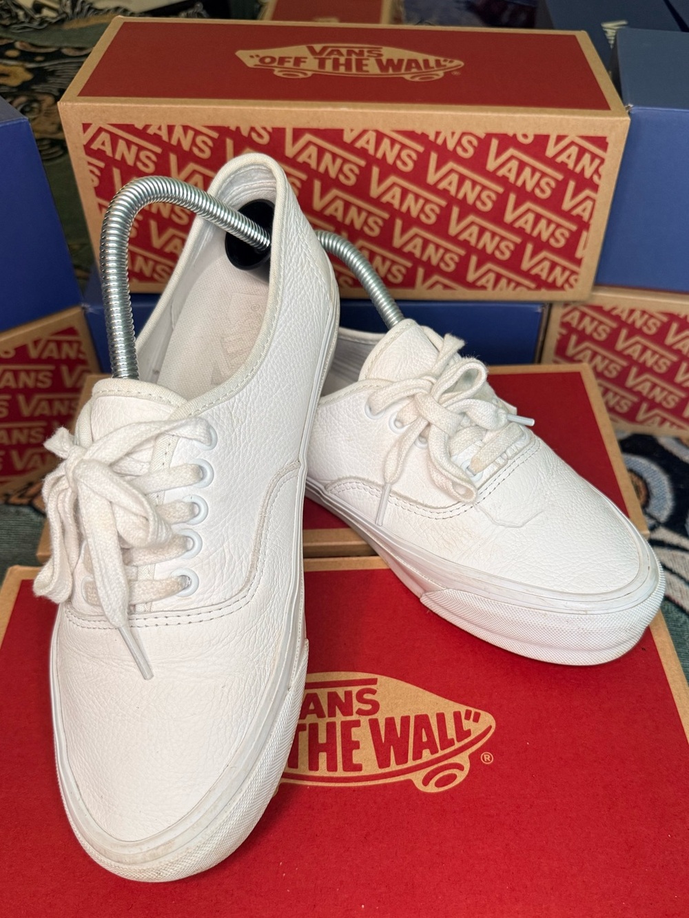 Vans Authentic Reissue 44 Classic White Leather Sneakers Men 8/Women 9.5